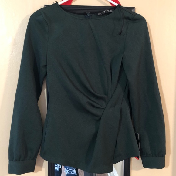 Zara Tops - Zara Drape blouse green BNWT